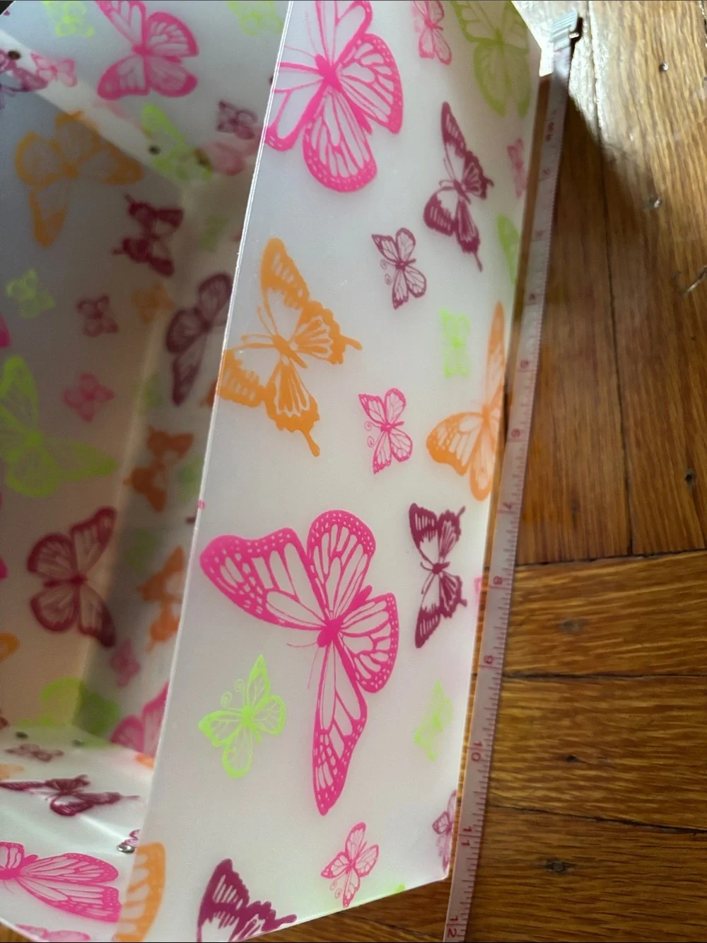 Butterfly Print Kids Storage Box - Pink, Green, Orange